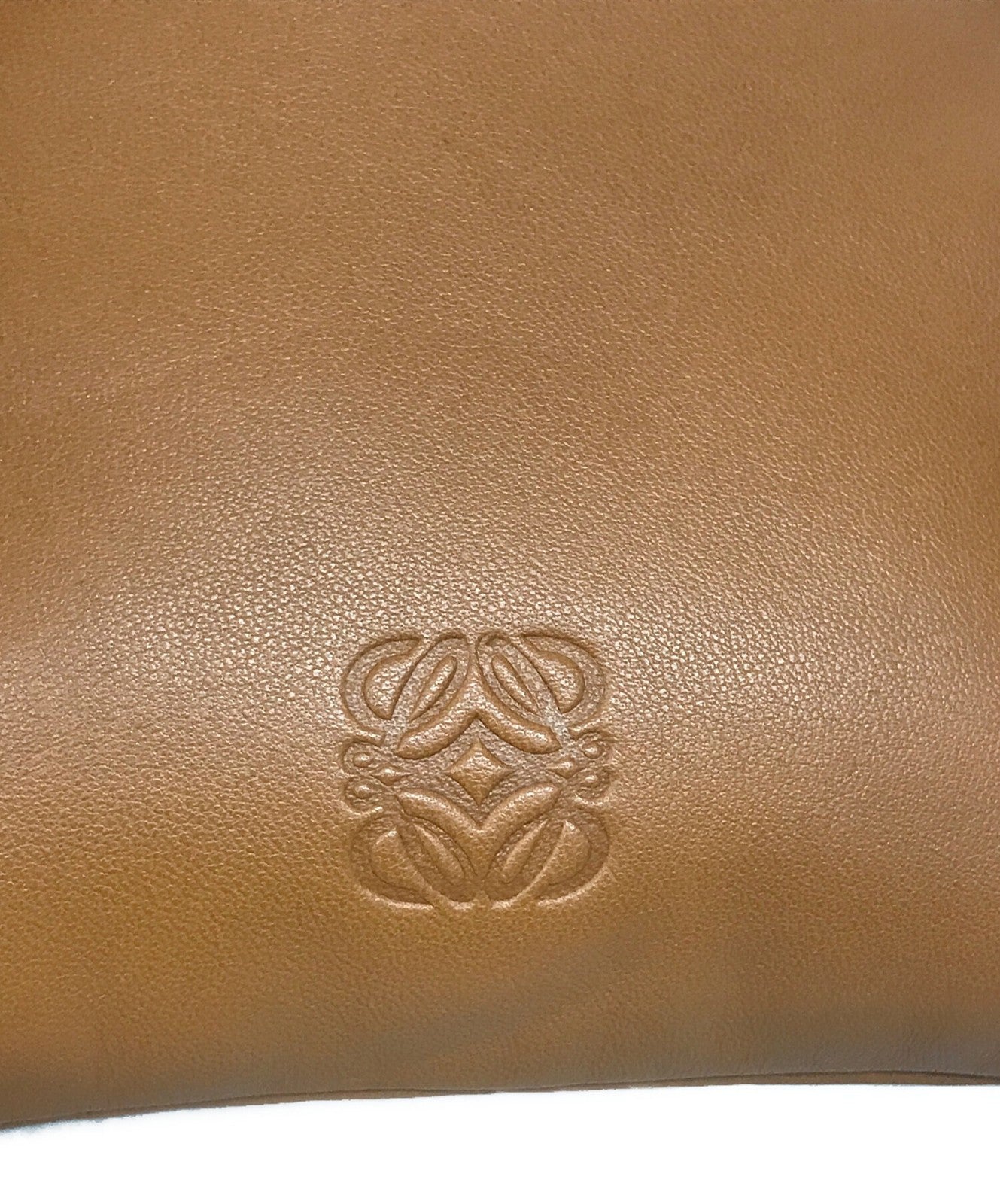 LOEWE Bag Shoulder Purse Anagram Leather Brown Authentic