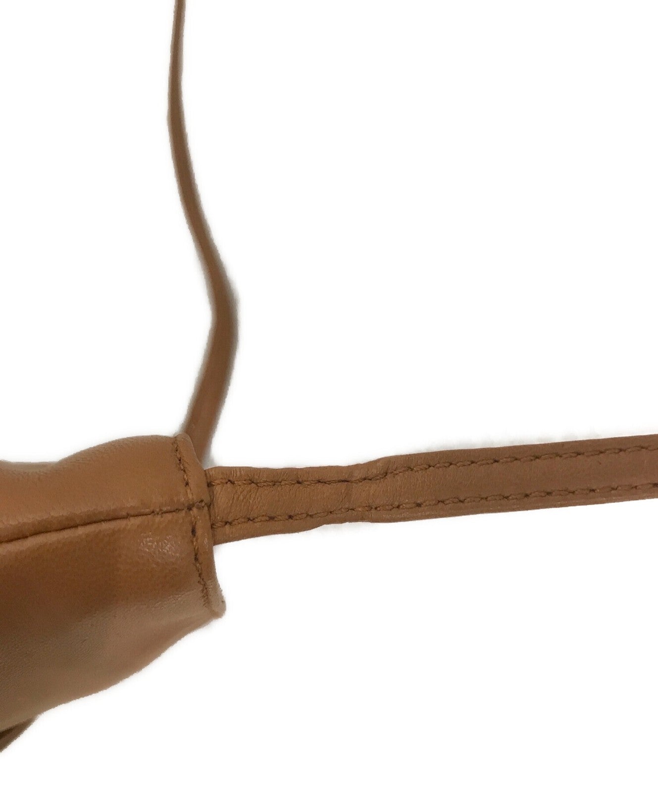 LOEWE Bag Shoulder Purse Anagram Leather Brown Authentic