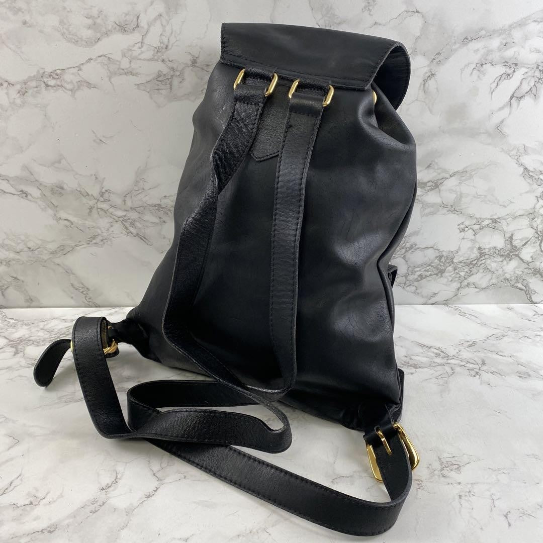 VERSACE Backpack Medusa Leather Black Authentic
