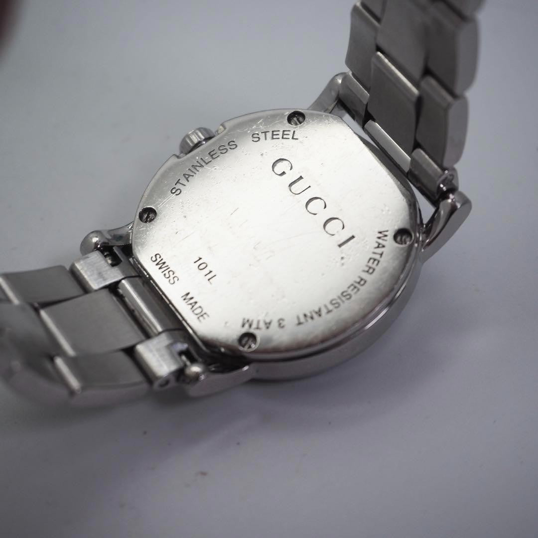 GUCCI 101L Quartz Watch Wristwatch White Silver Women's Authentic