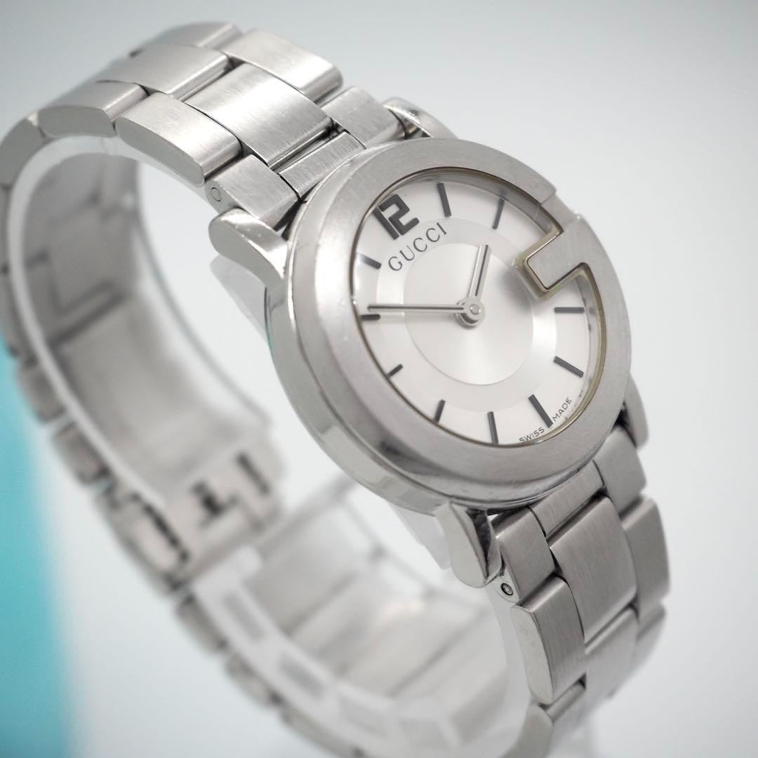 GUCCI 101L Quartz Watch Wristwatch White Silver Women's Authentic
