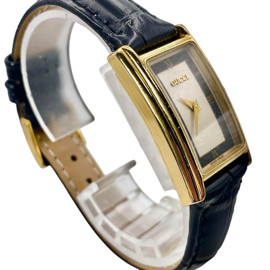 GUCCI Quartz Watch Wristwatch Gold Black Women's Authentic