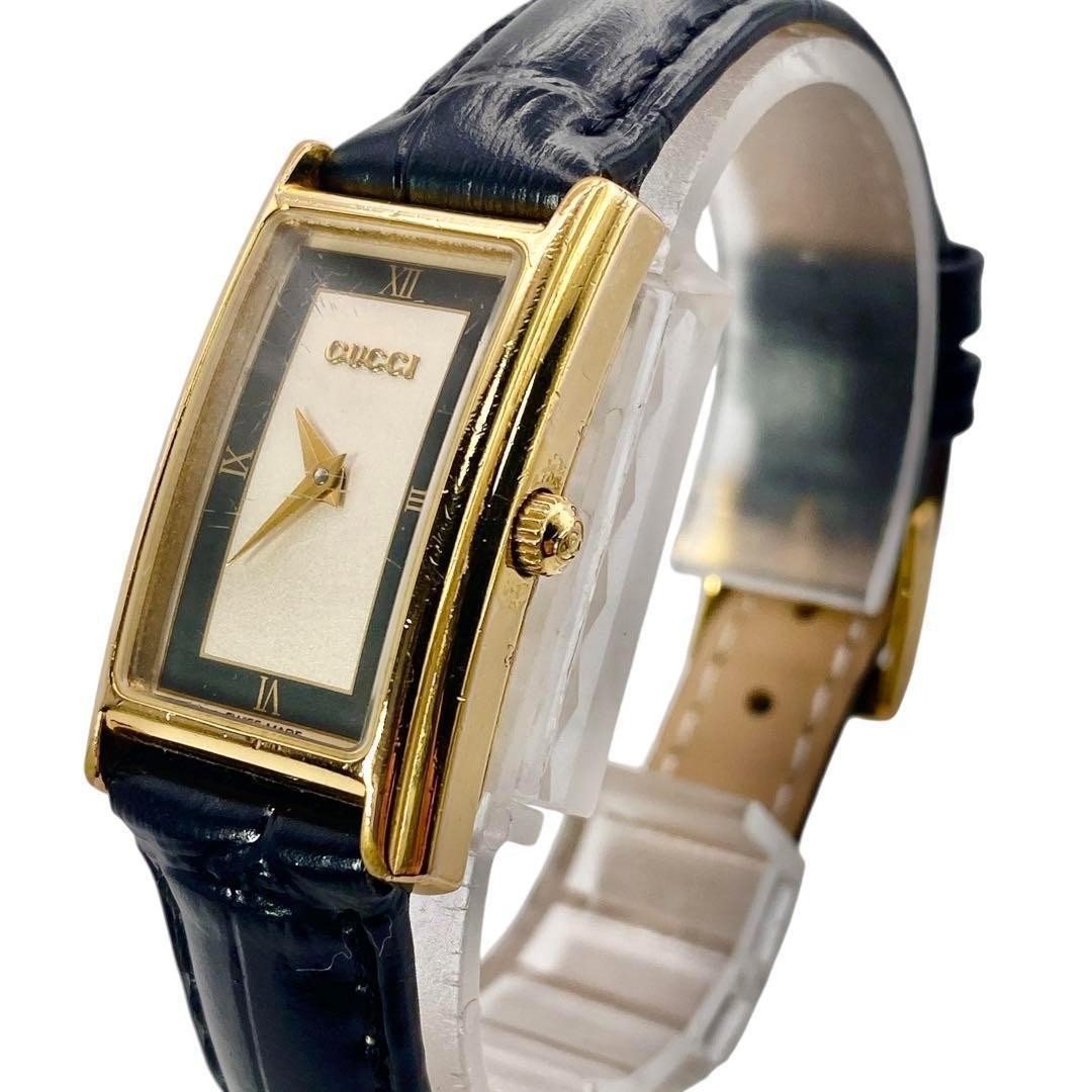 GUCCI Quartz Watch Wristwatch Gold Black Women's Authentic