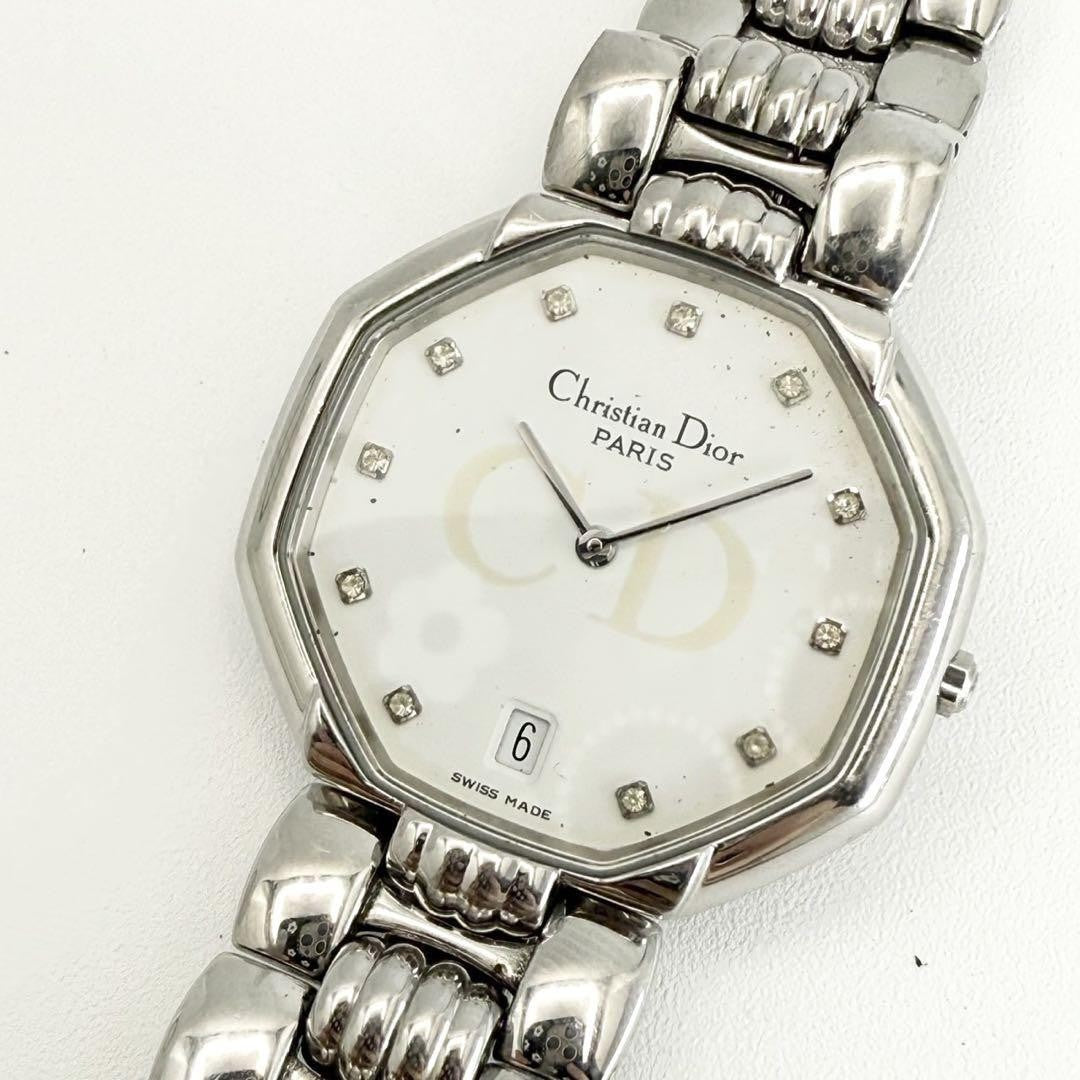 Christian Dior Quartz Watch Wristwatch Logo Silver Women's Authentic