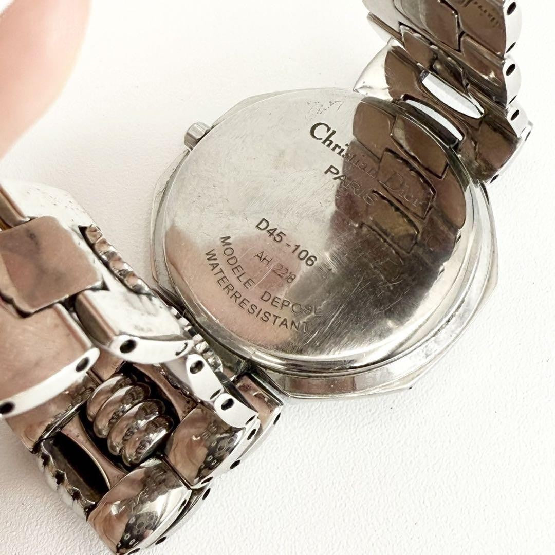 Christian Dior Quartz Watch Wristwatch Logo Silver Women's Authentic