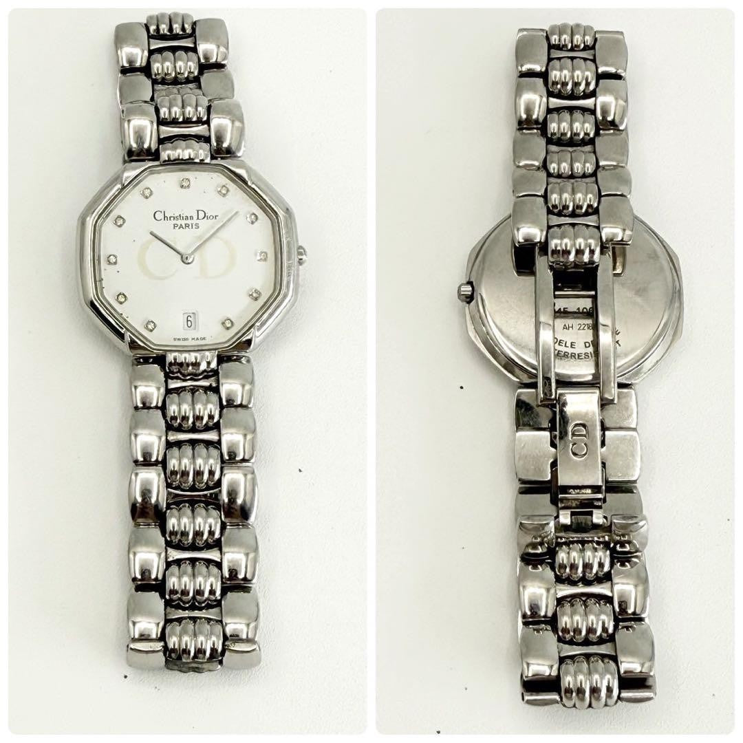 Christian Dior Quartz Watch Wristwatch Logo Silver Women's Authentic