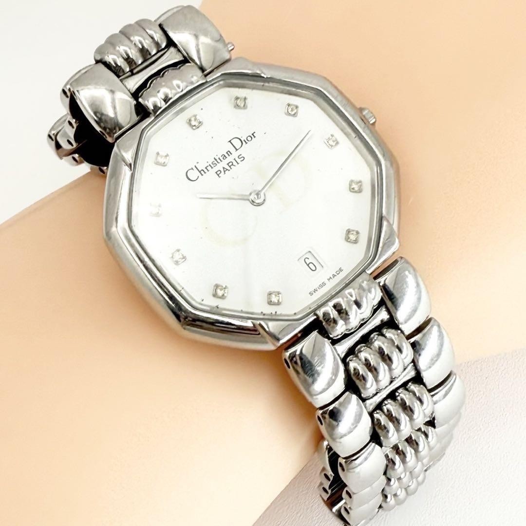 Christian Dior Quartz Watch Wristwatch Logo Silver Women's Authentic