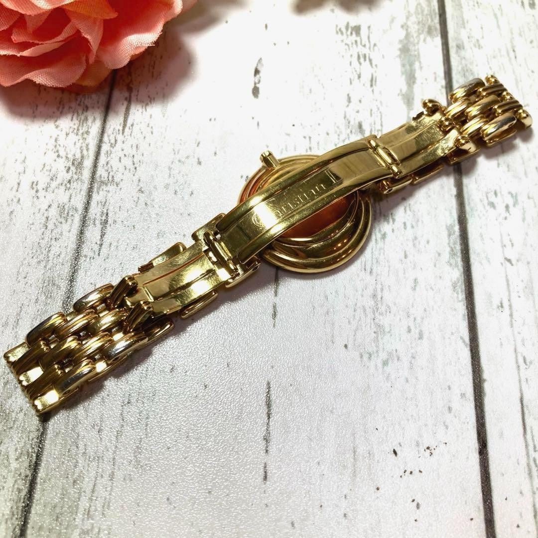 Christian Dior Quartz Watch Wristwatch Logo Gold Black Women's Authentic