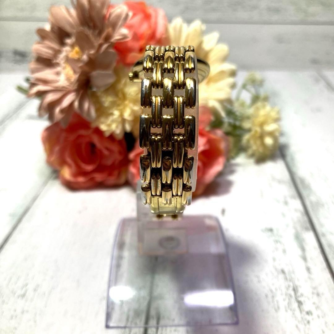 Christian Dior Quartz Watch Wristwatch Logo Gold Black Women's Authentic
