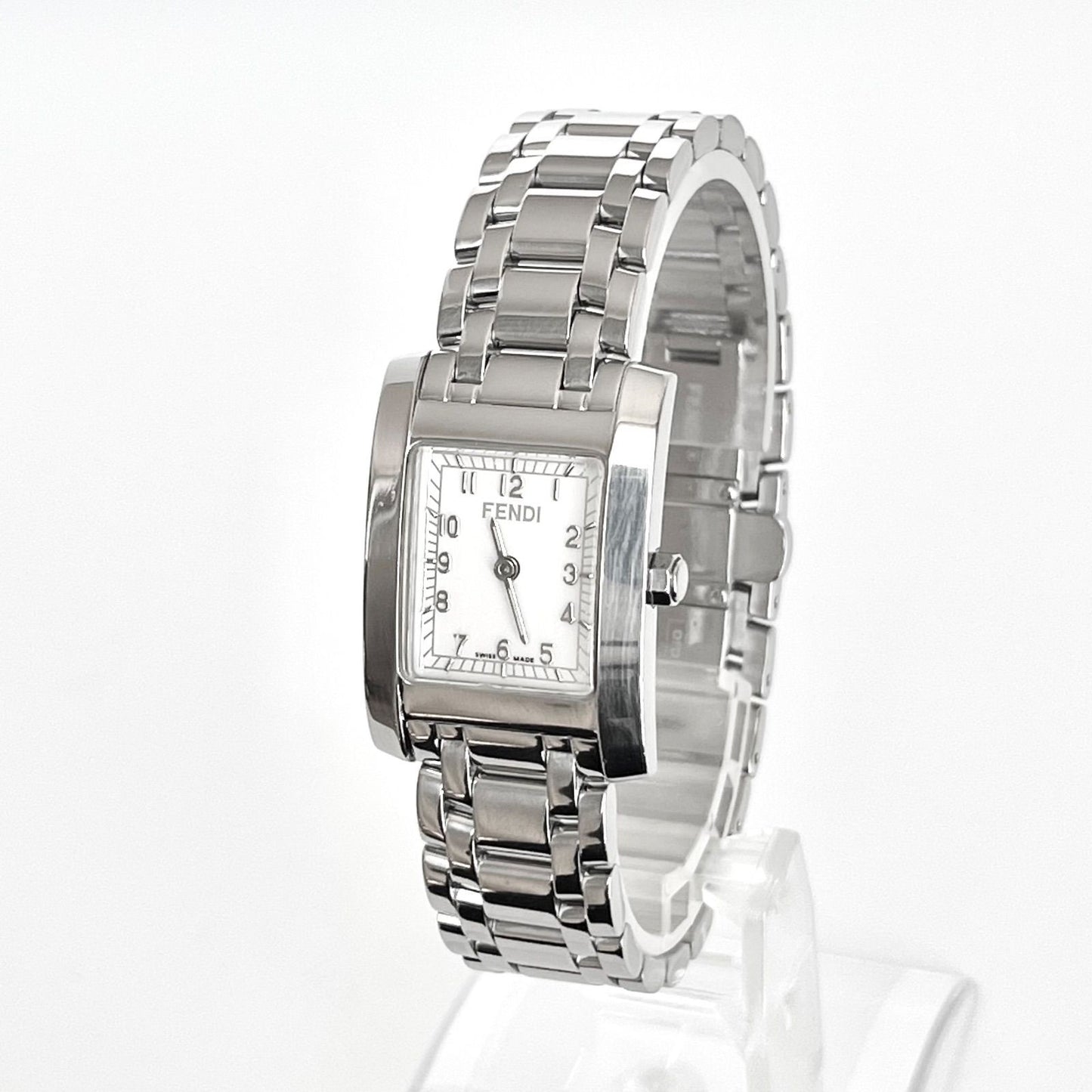 FENDI 7000L Quartz Watch Wristwatch Logo White Silver Women's Authentic