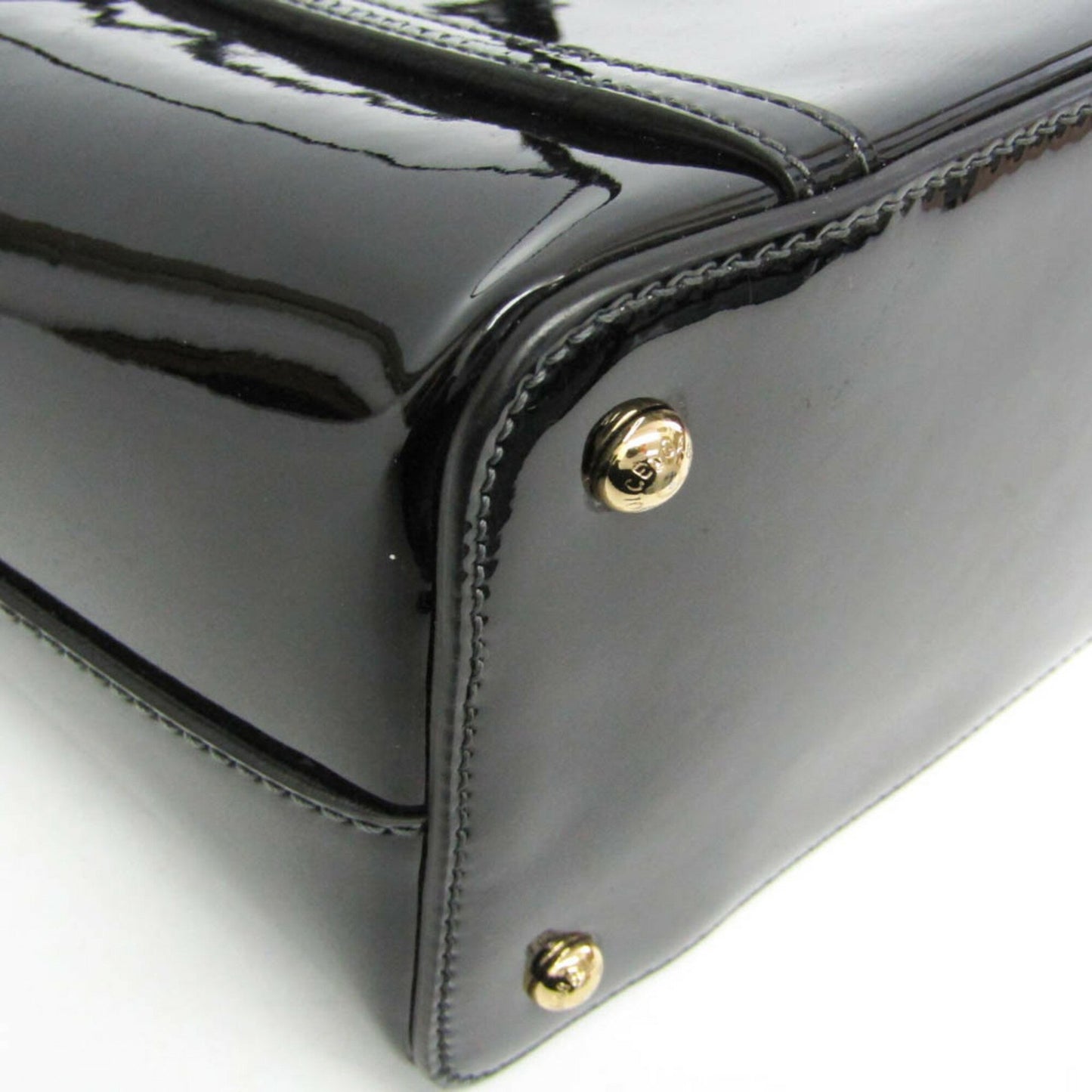 Dolce & Gabbana Hand Bag Tote Purse Leopard Patent Leather Black Authentic