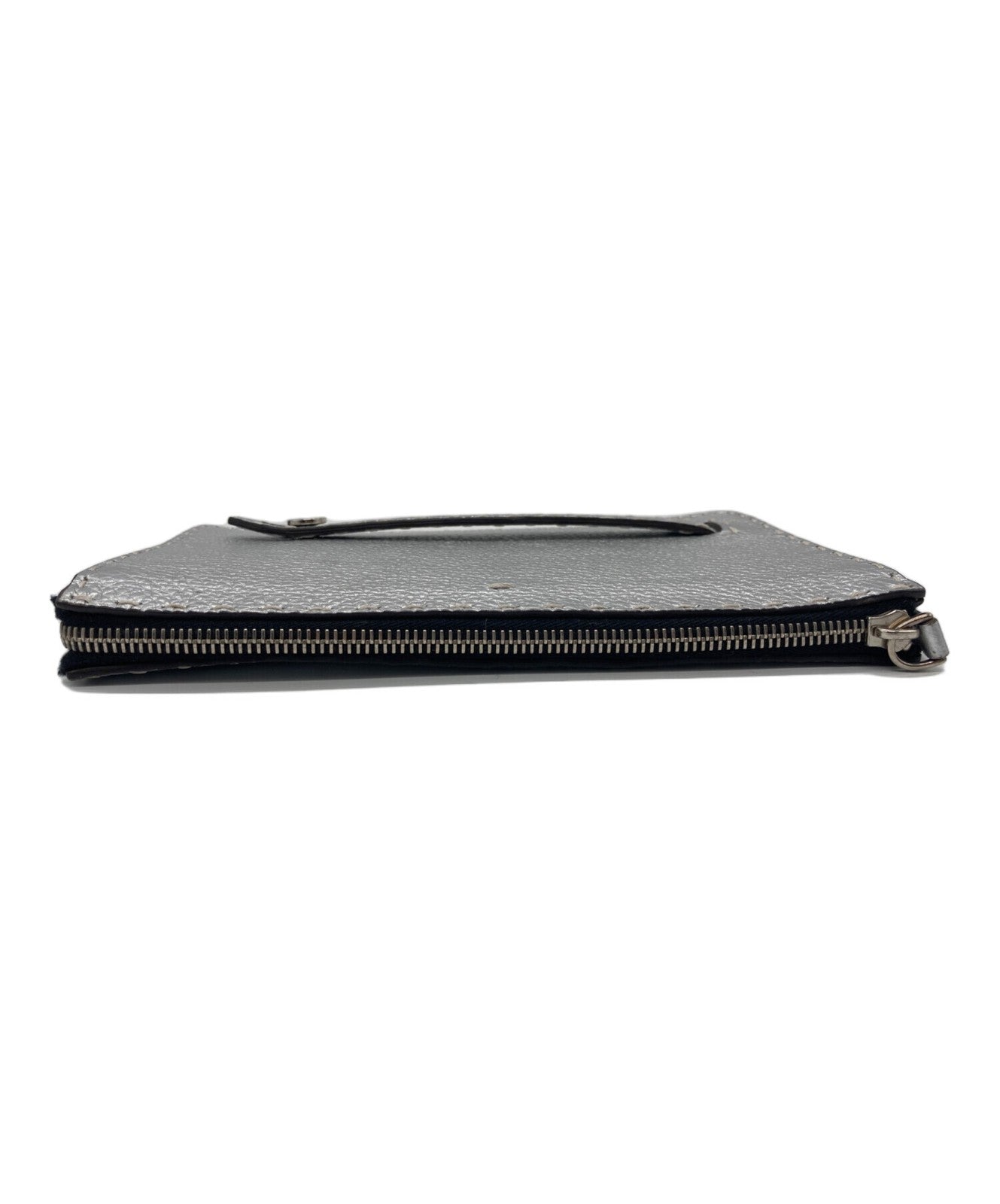 FENDI Clutch Bag Second Bag Selleria Silver Authentic