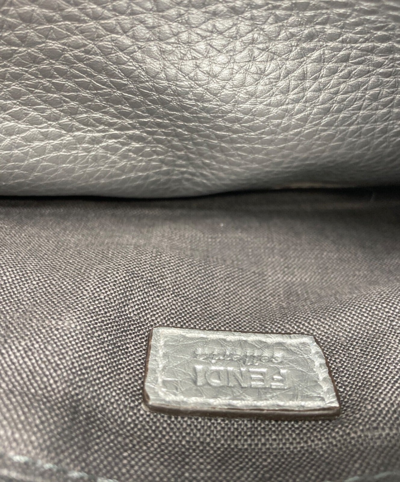 FENDI Clutch Bag Second Bag Selleria Silver Authentic