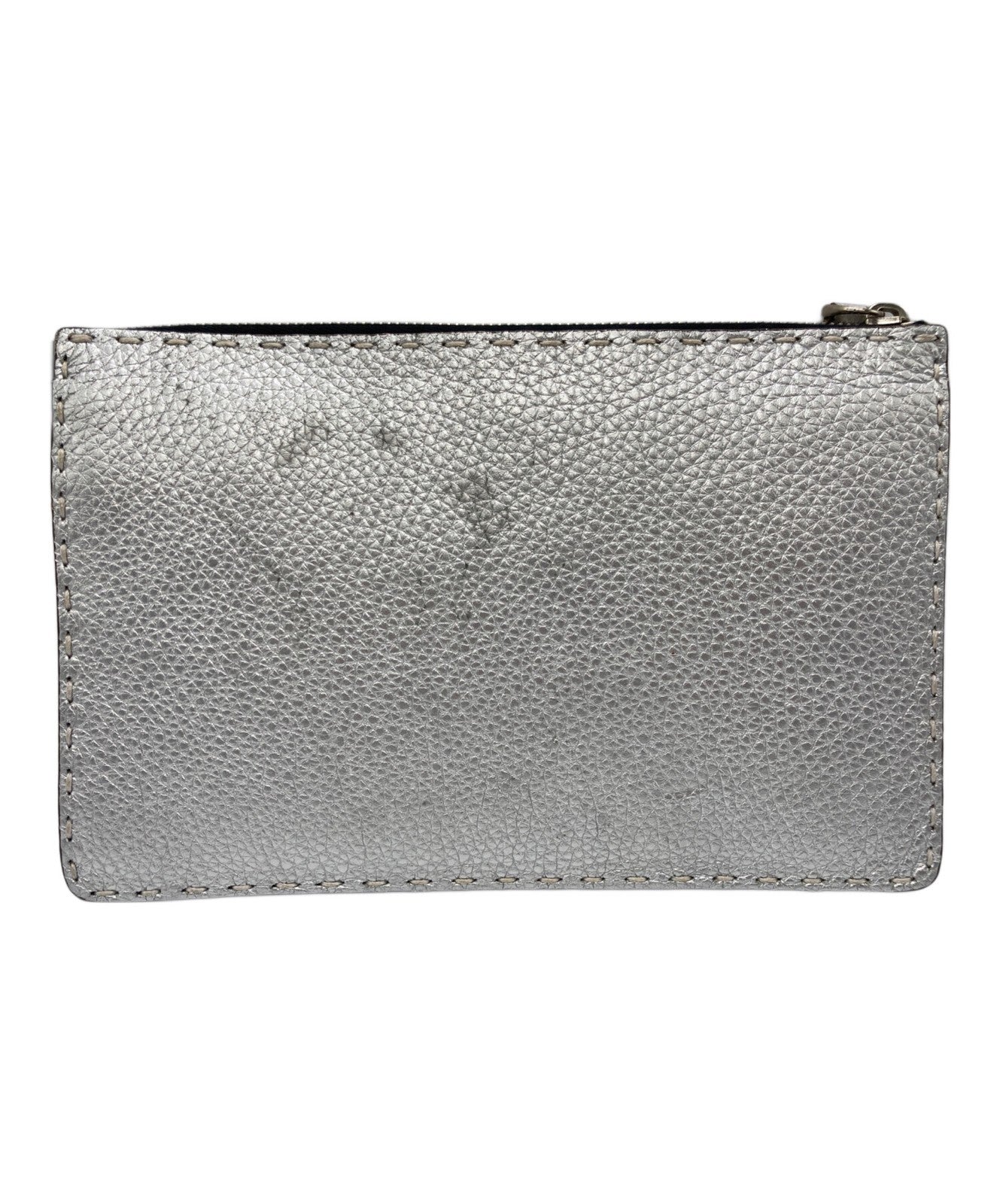 FENDI Clutch Bag Second Bag Selleria Silver Authentic