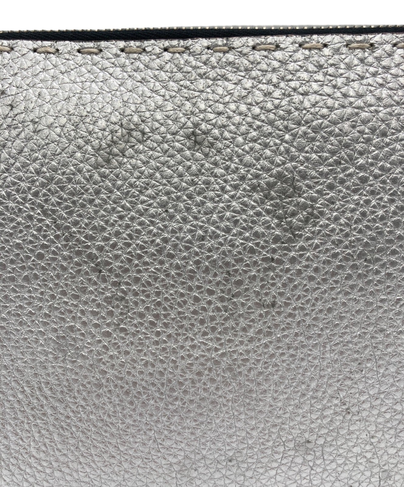 FENDI Clutch Bag Second Bag Selleria Silver Authentic