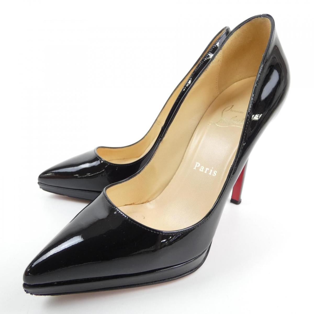 Christian Louboutin Shoes Pumps Heel EU 37 US 7 Black Authentic