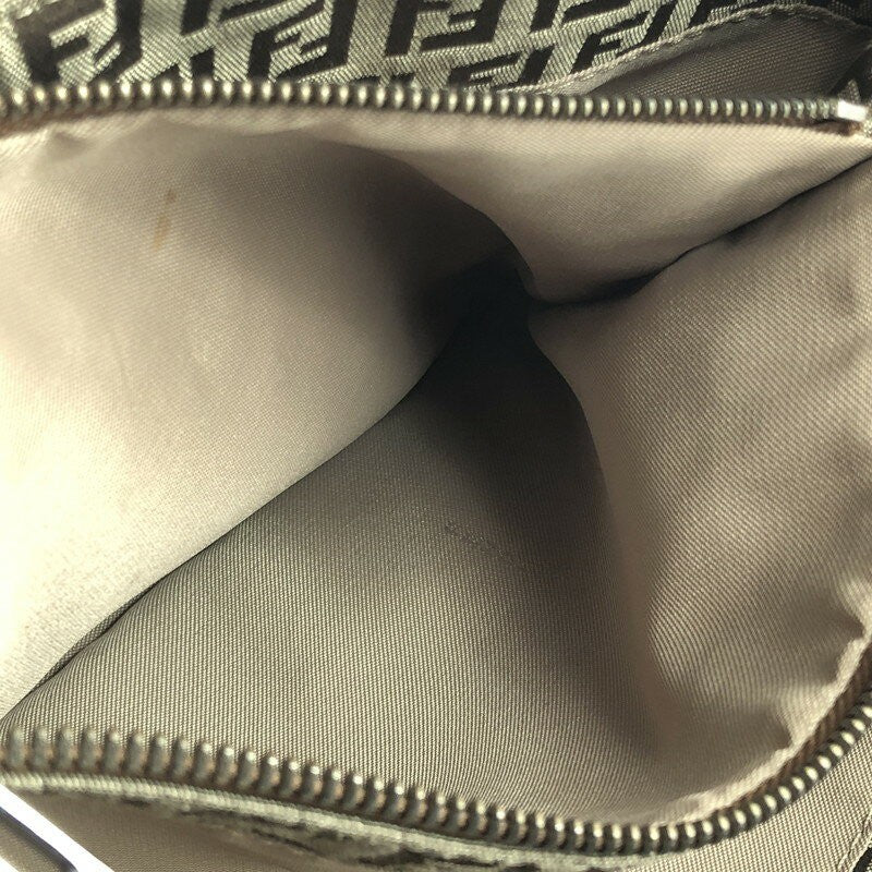 FENDI Hand Bag Tote Purse FF Zucchino Brown Authentic