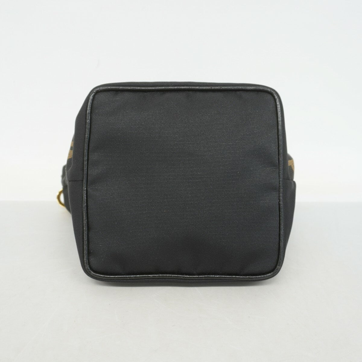 FENDI Hand Bag Tote Purse Logo Nylon Black Authentic