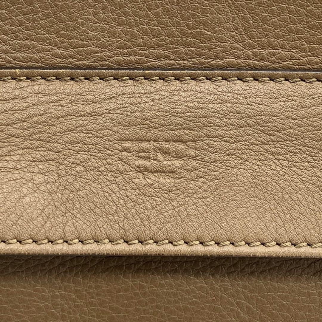 FENDI Hand Bag Tote Purse Pecan Canvas Leather Suede Brown Black Authentic