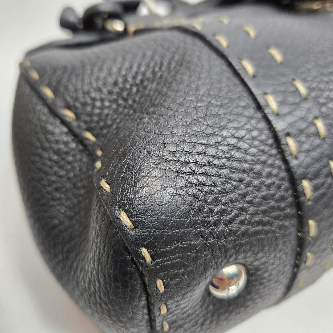 FENDI Hand Bag Tote Purse Selleria Leather Authentic