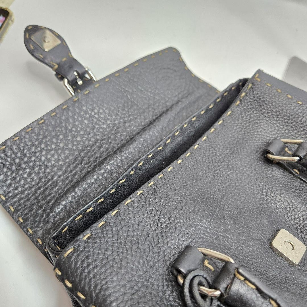 FENDI Hand Bag Tote Purse Selleria Leather Authentic