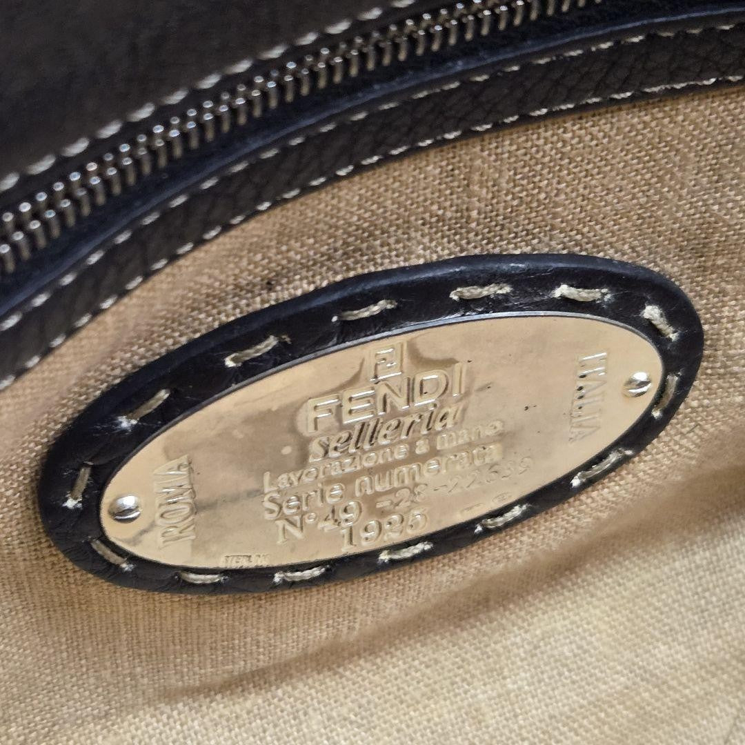FENDI Hand Bag Tote Purse Selleria Leather Authentic