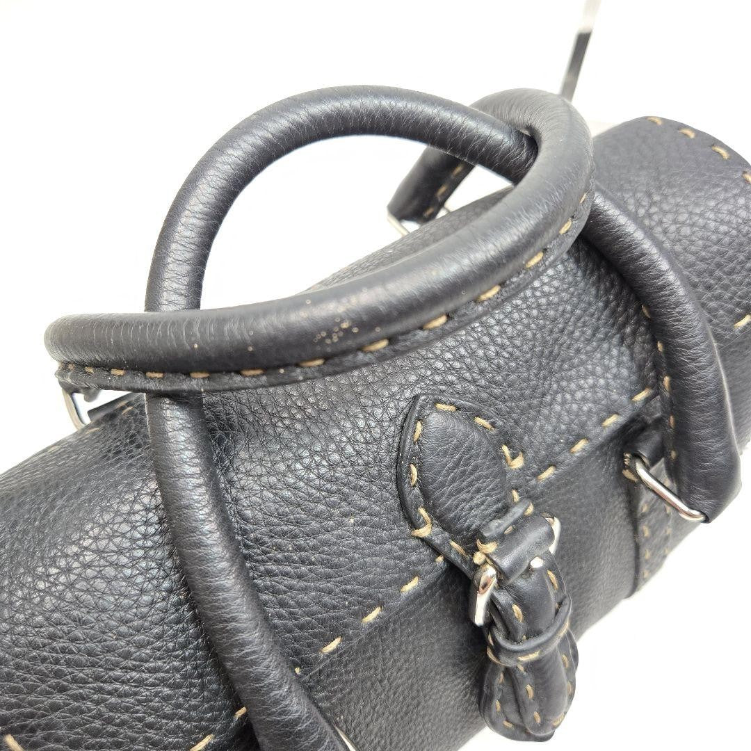FENDI Hand Bag Tote Purse Selleria Leather Authentic