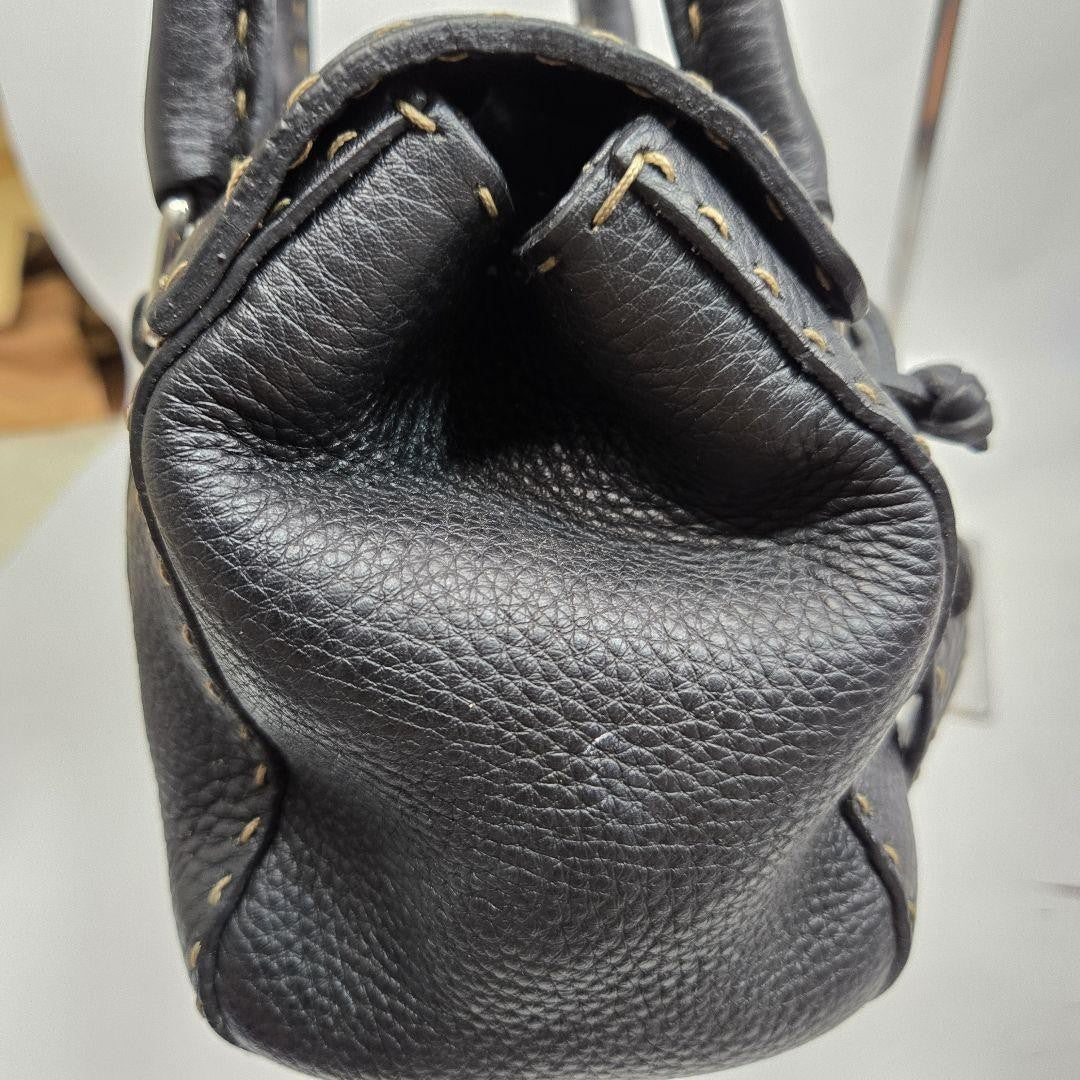 FENDI Hand Bag Tote Purse Selleria Leather Authentic