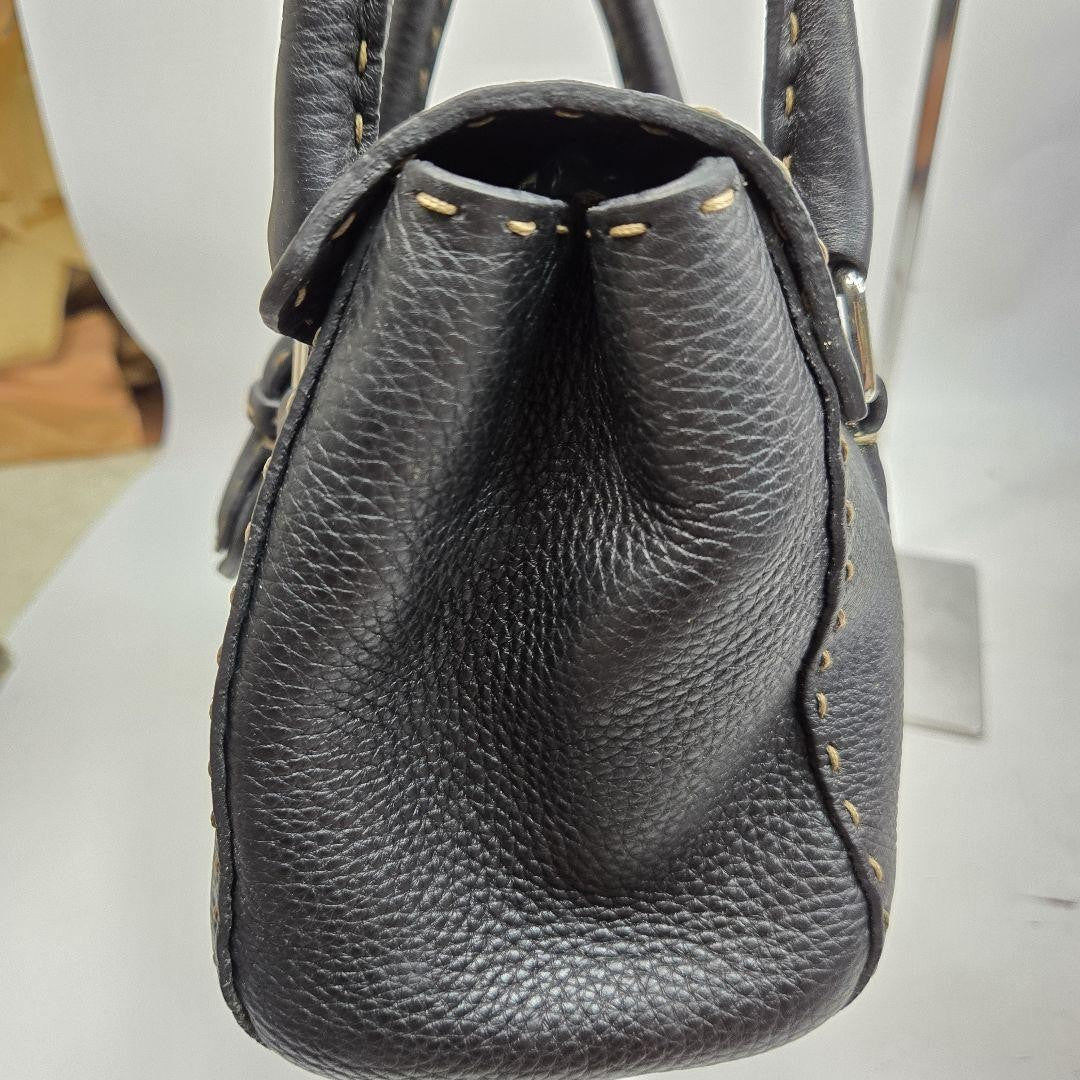FENDI Hand Bag Tote Purse Selleria Leather Authentic