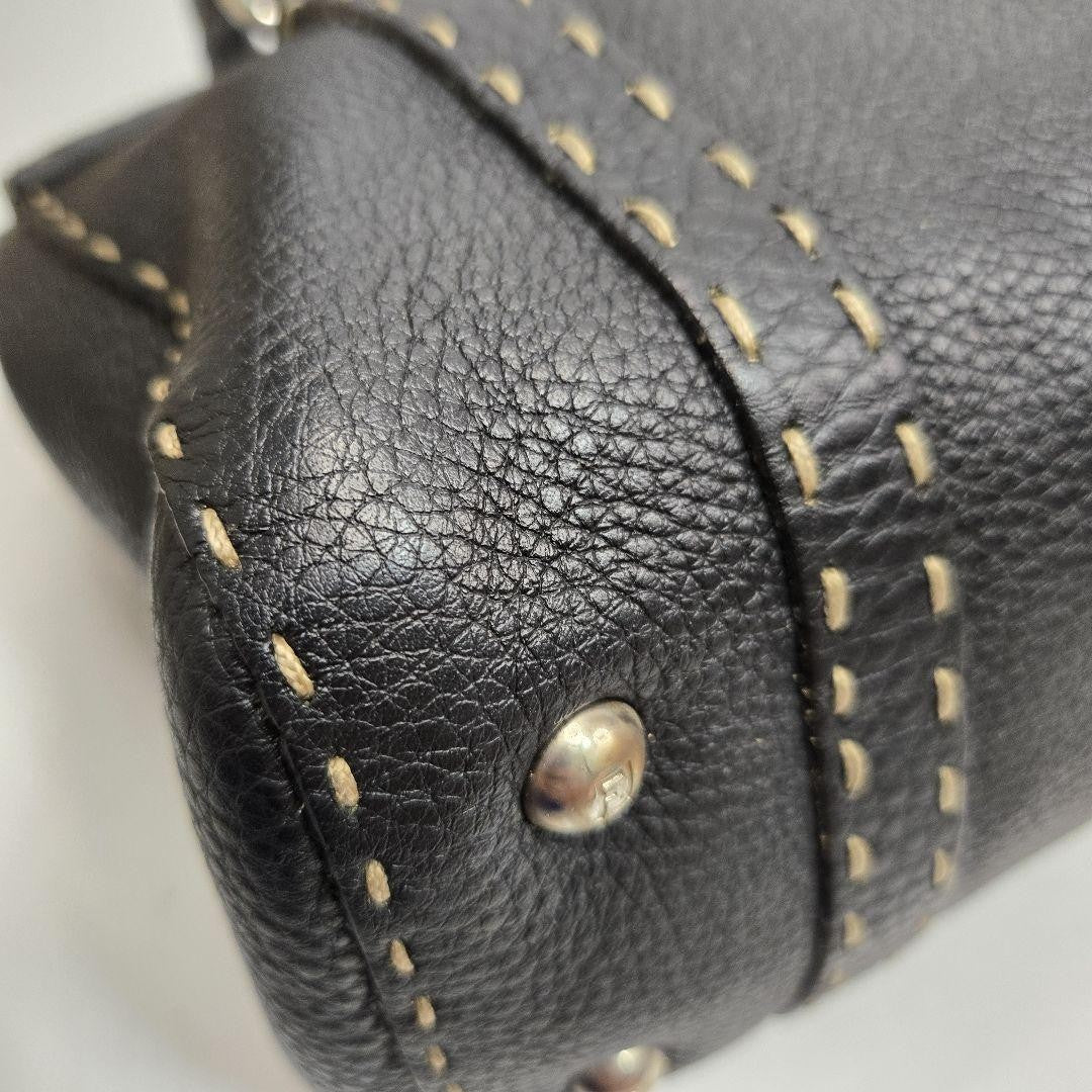 FENDI Hand Bag Tote Purse Selleria Leather Authentic