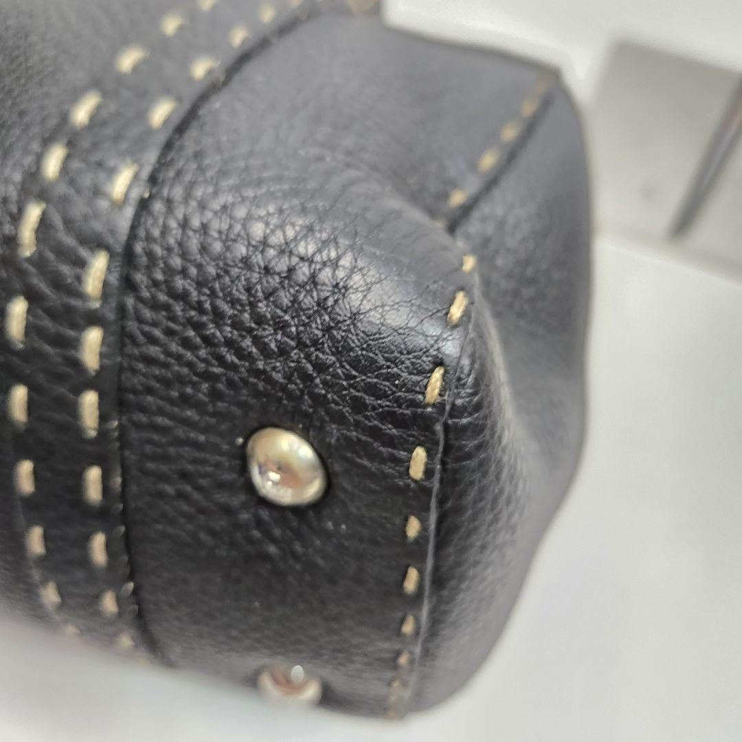 FENDI Hand Bag Tote Purse Selleria Leather Authentic