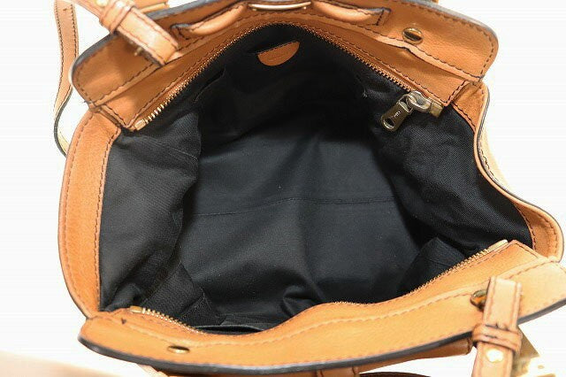 Chloe Hand Shoulder Bag Tote Purse 2way Leather Brown Authentic