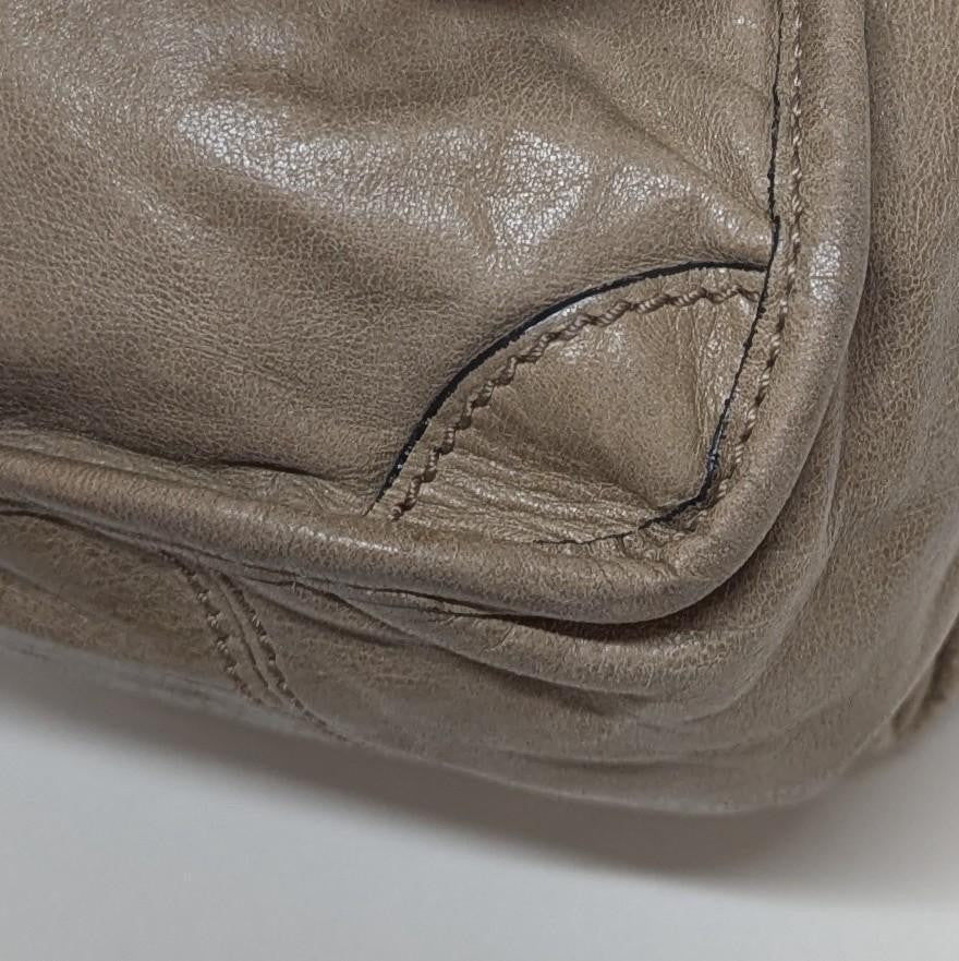 Chloe Hand Bag Tote Purse Leather Khaki Authentic