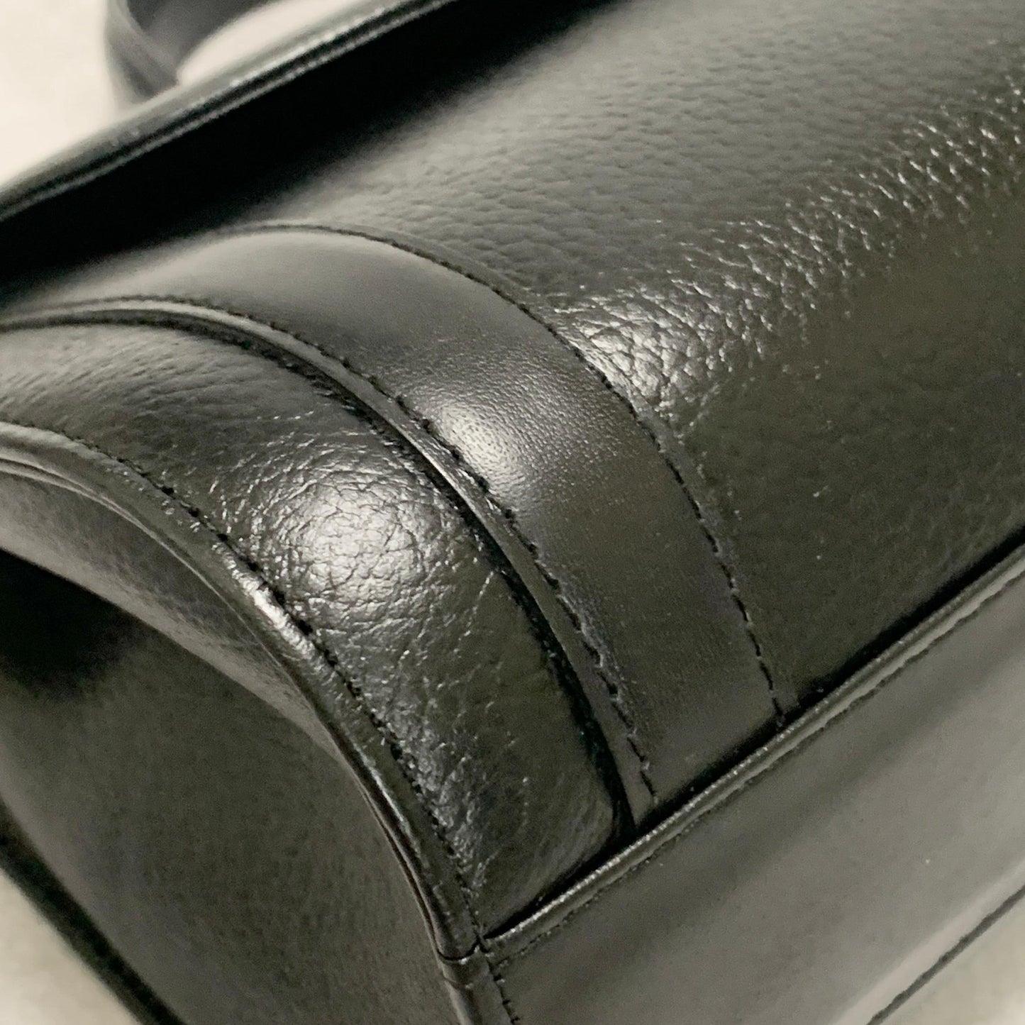 BURBERRY Handbag Horse Logo Nova Check Purse Leather Black Silver Authentic Used