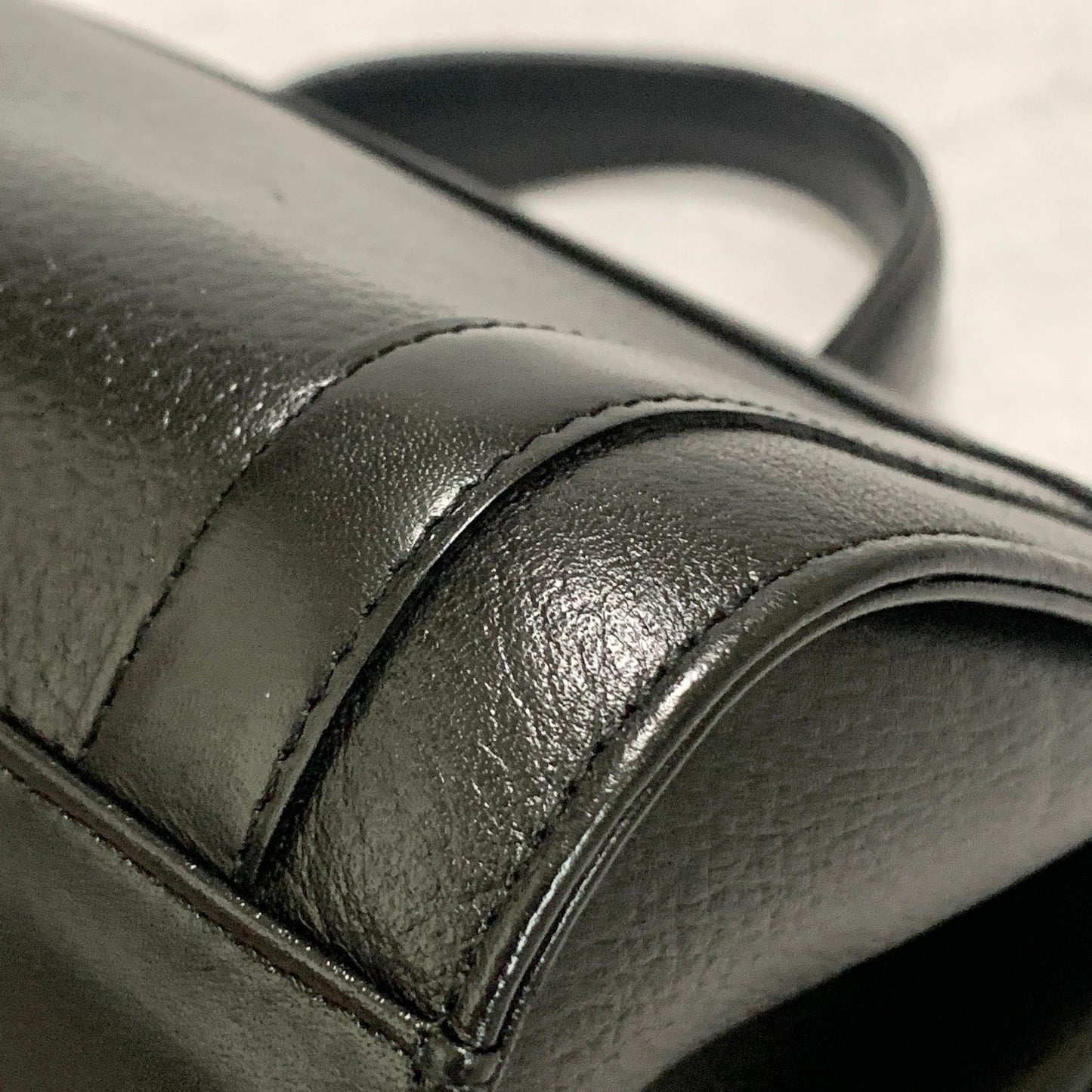 BURBERRY Handbag Horse Logo Nova Check Purse Leather Black Silver Authentic Used