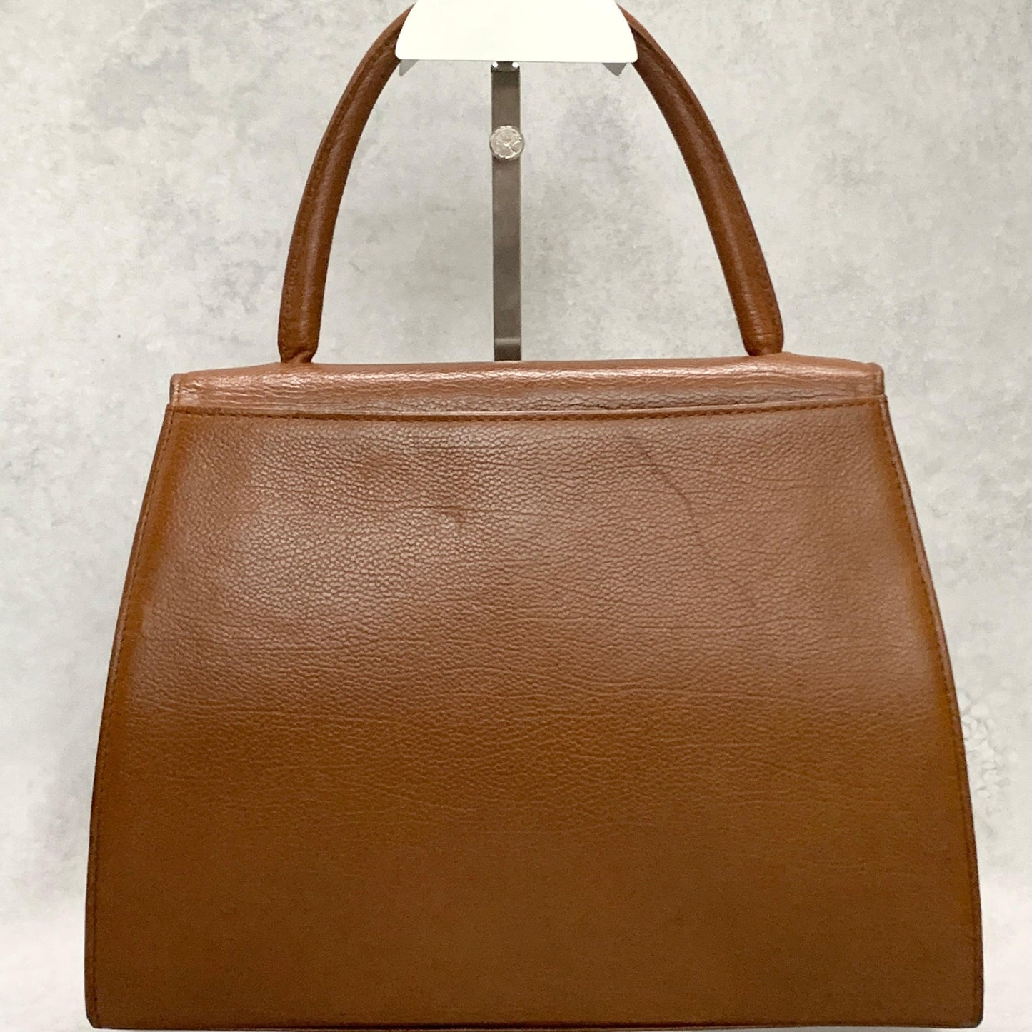 Saint Laurent Bag Cassandra YSL Logo Hand Tote Purse Leather Brown Gold Auth
