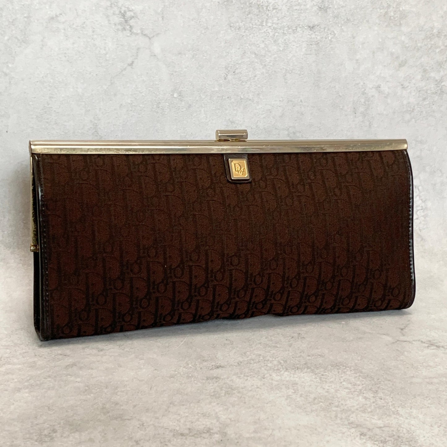 Christian Dior Trotter Clutch Bag Purse Handbag Nylon Brown Used Women's Auth