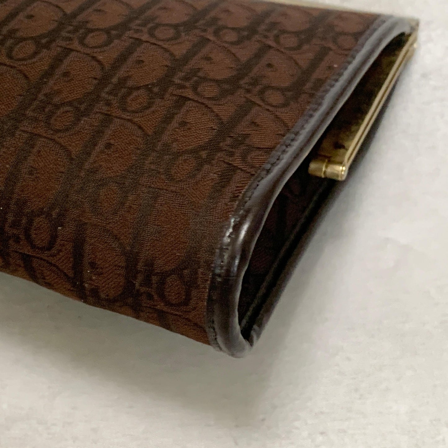 Christian Dior Trotter Clutch Bag Purse Handbag Nylon Brown Used Women's Auth