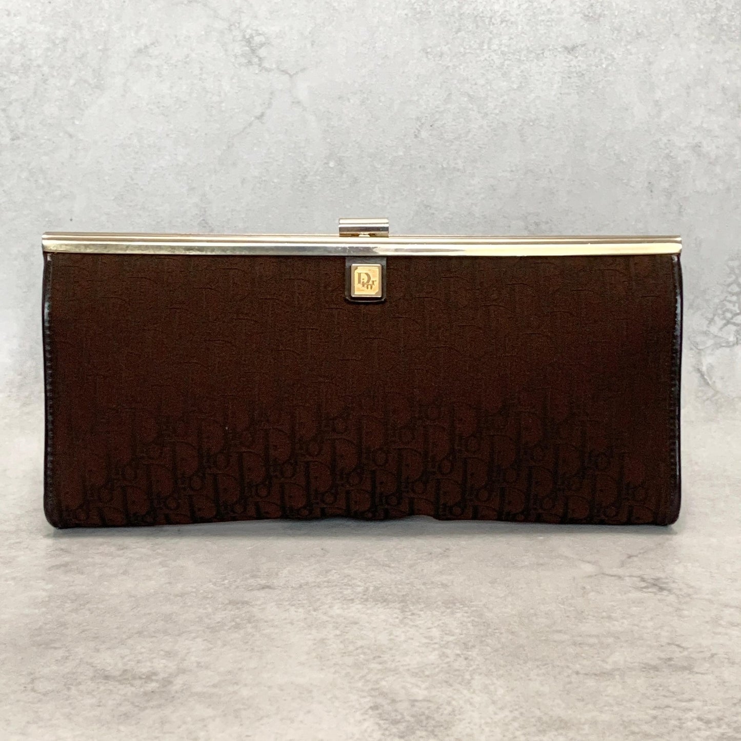 Christian Dior Trotter Clutch Bag Purse Handbag Nylon Brown Used Women's Auth