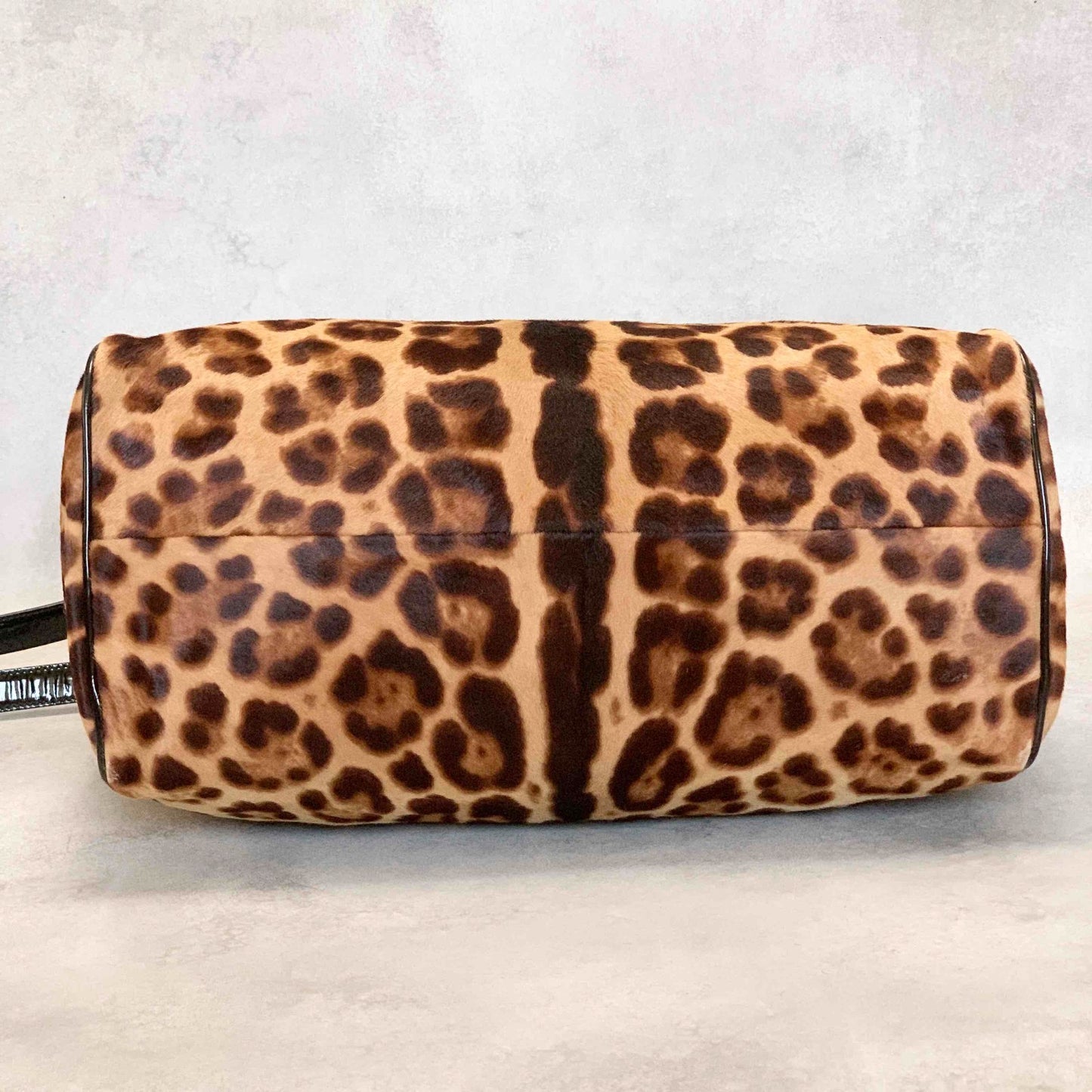 Dolce & Gabbana Sicily Leopard Handbag Shoulder Bag Purse Beige Brown Authentic