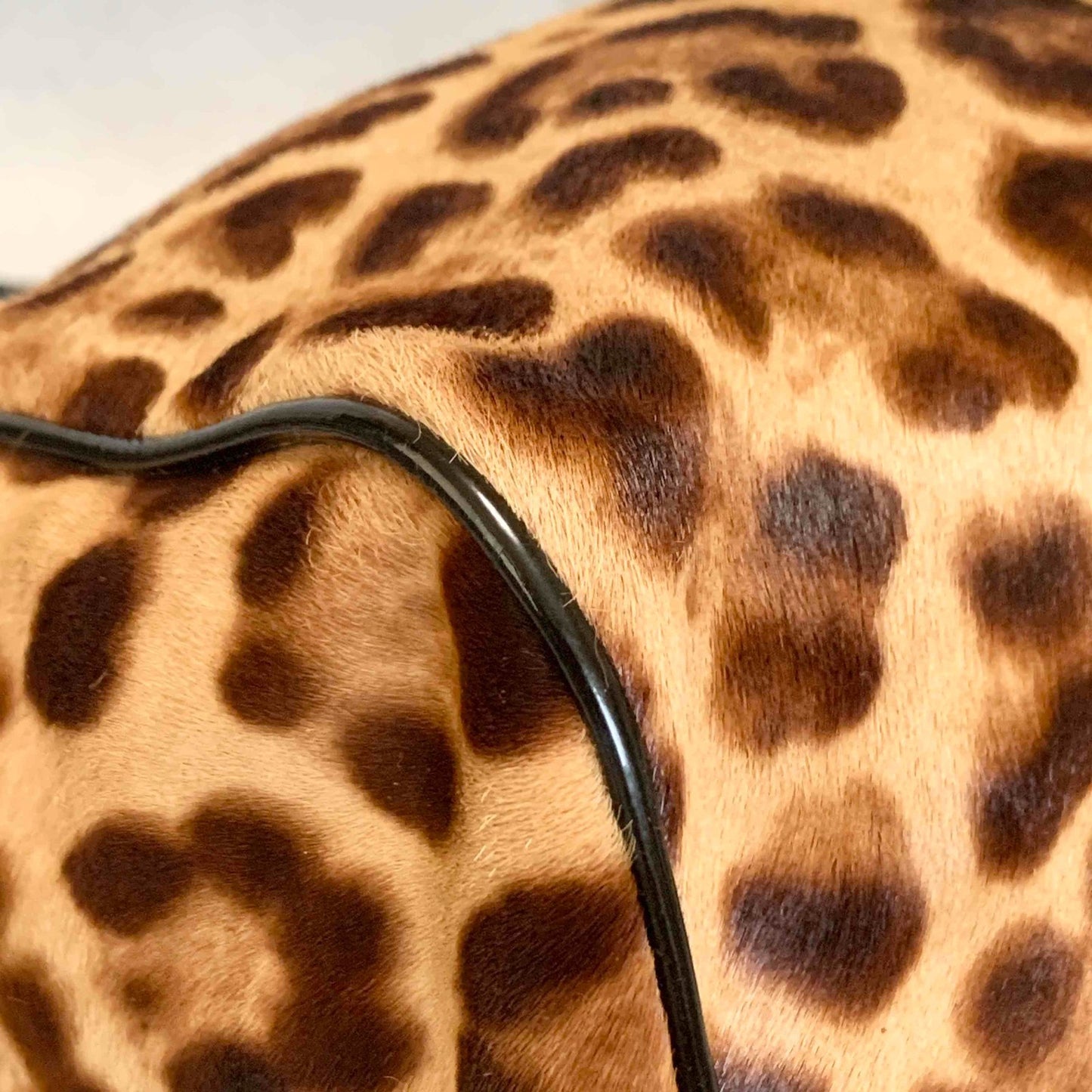 Dolce & Gabbana Sicily Leopard Handbag Shoulder Bag Purse Beige Brown Authentic