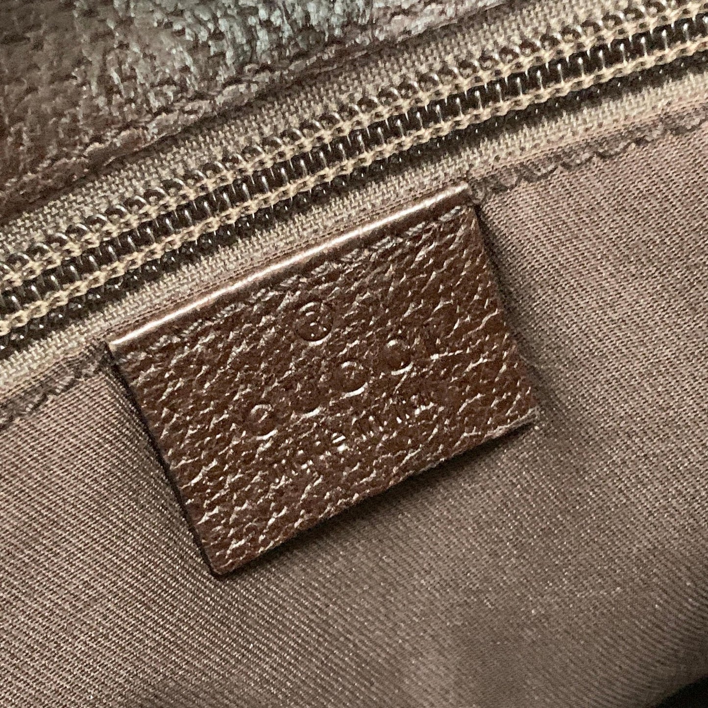 GUCCI Bag GG Canvas Shoulder Purse Canvas Leather Brown Silver Used Authentic