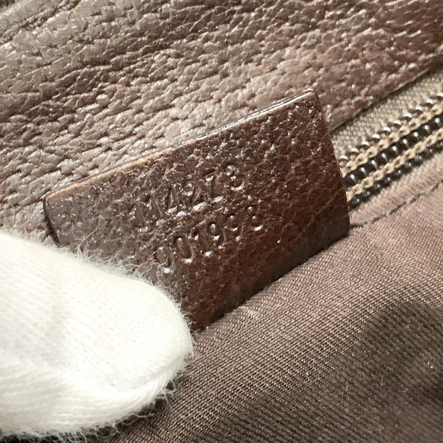 GUCCI Bag GG Canvas Shoulder Purse Canvas Leather Brown Silver Used Authentic