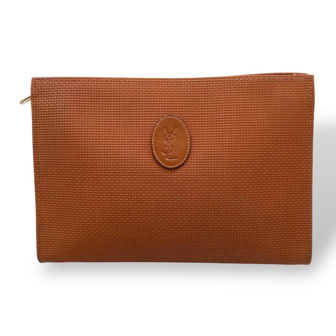 Saint Laurent Clutch Bag Second Bag YSL Cassandra Brown Authentic