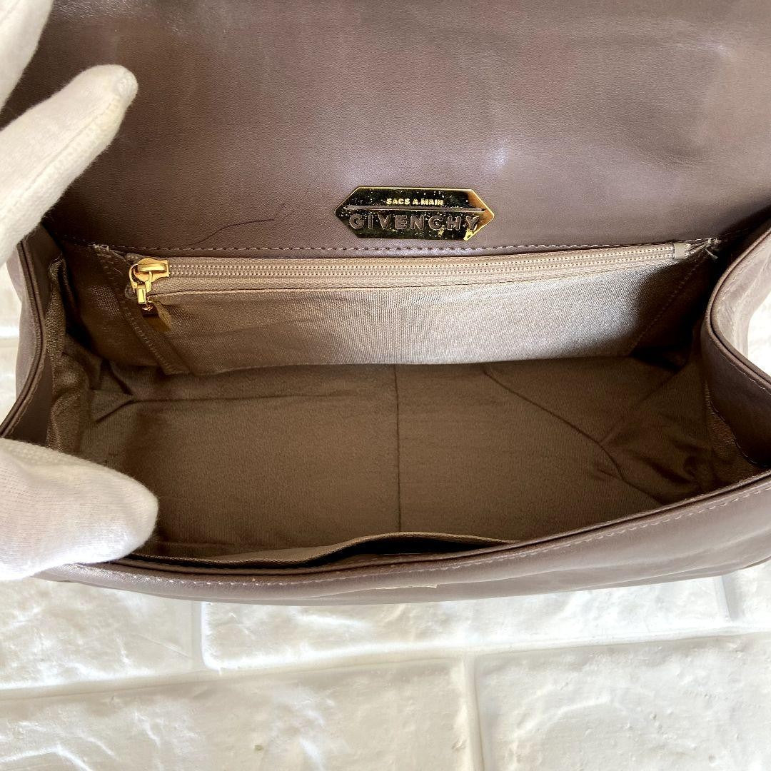 GIVENCHY Hand Bag Tote Purse 4G Leather Beige Authentic