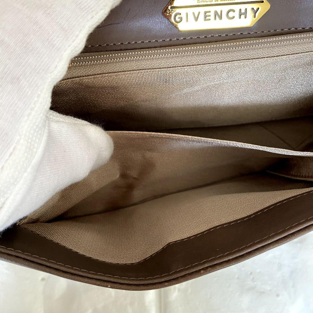 GIVENCHY Hand Bag Tote Purse 4G Leather Beige Authentic
