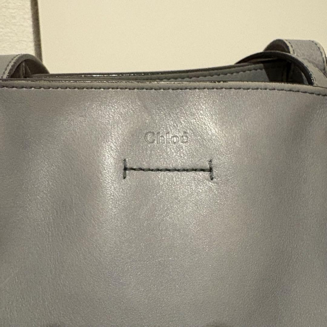 Chloe Hand Bag Tote Purse Leather Blue Authentic