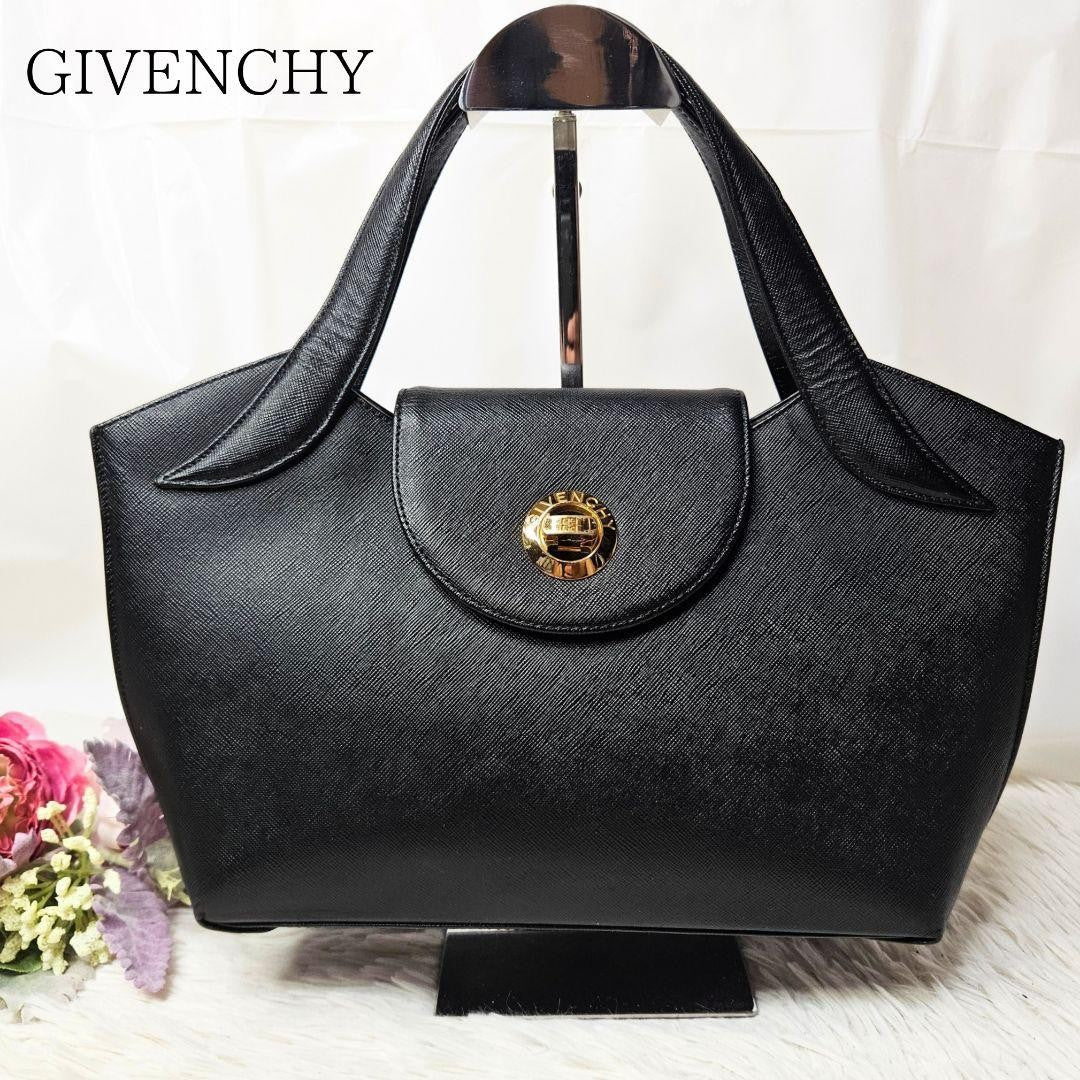 GIVENCHY Hand Bag Tote Purse Leather Black Authentic