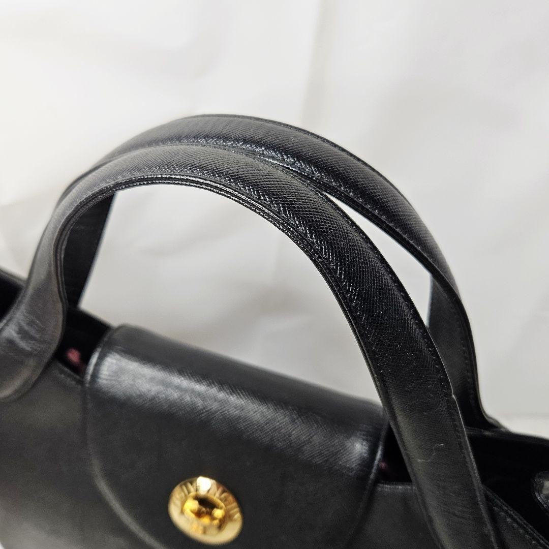 GIVENCHY Hand Bag Tote Purse Leather Black Authentic