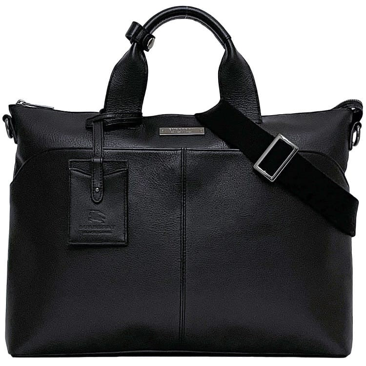 BURBERRY BLACK LABEL Business Bag Briefcase Leather Black Authentic